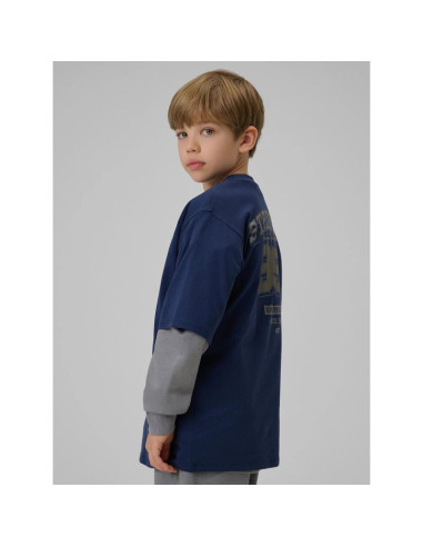 T-shirt loose z nadrukiem chłopięcy 4f 4fjrss26ttshm3465-31s