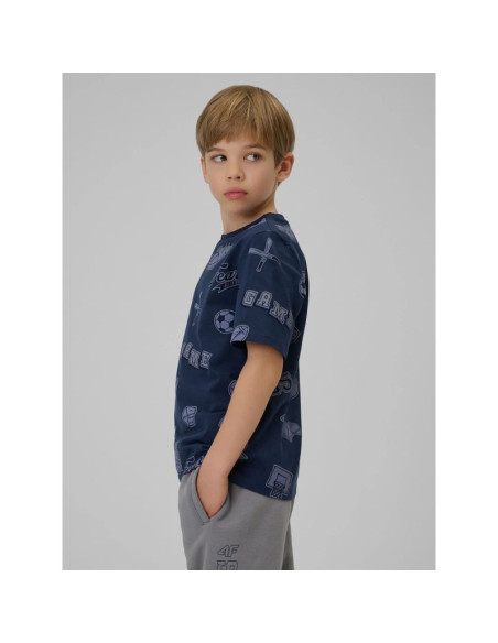 T-shirt regular z nadrukiem chłopięcy 4f 4fjrss26ttshm3466-31a