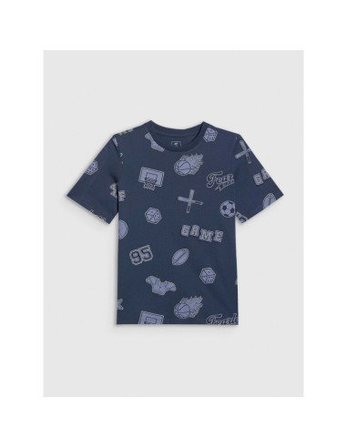 T-shirt regular z nadrukiem chłopięcy 4f 4fjrss26ttshm3466-31a