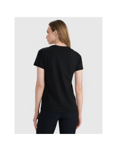 T-shirt regular z nadrukiem damski 4f 4frss25ttshf3162-20s