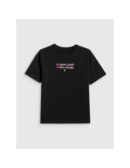 T-shirt loose z nadrukiem dziewczęcy 4f 4fjrss26ttshf4137-20s