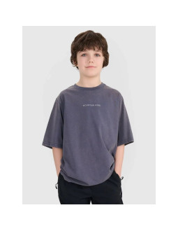 T-shirt oversize z nadrukiem chłopięcy 4f 4fjwss25ttshm1879-22s
