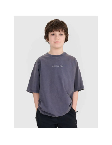 T-shirt oversize z nadrukiem chłopięcy 4f 4fjwss25ttshm1879-22s