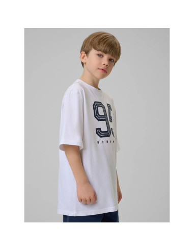 T-shirt loose z nadrukiem chłopięcy 4f 4fjrss26ttshm3786-10s