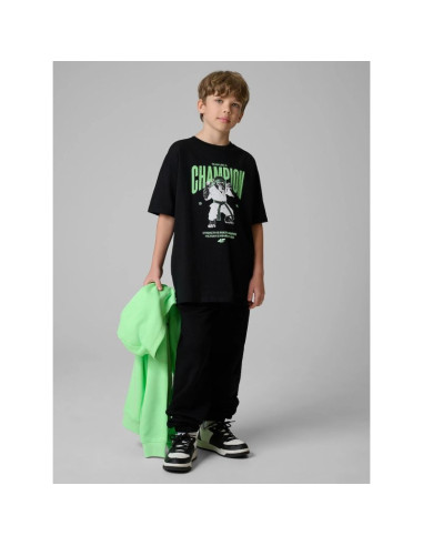T-shirt loose z nadrukiem chłopięcy 4f 4fjrss26ttshm3831-20s