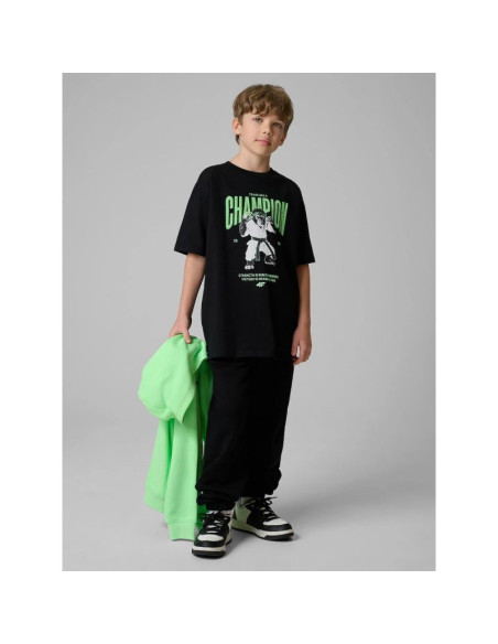 T-shirt loose z nadrukiem chłopięcy 4f 4fjrss26ttshm3831-20s
