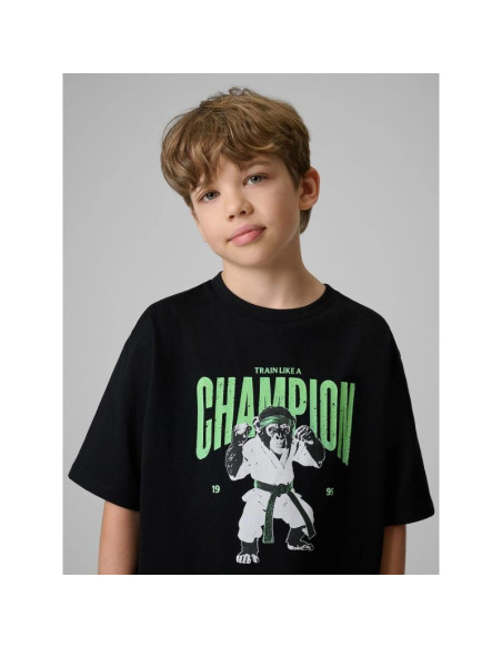 T-shirt loose z nadrukiem chłopięcy 4f 4fjrss26ttshm3831-20s