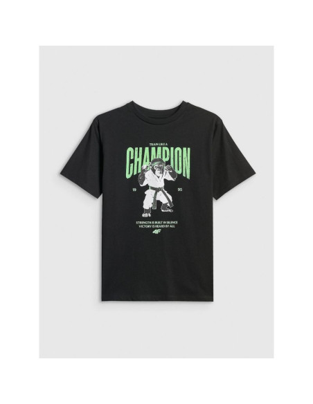 T-shirt loose z nadrukiem chłopięcy 4f 4fjrss26ttshm3831-20s