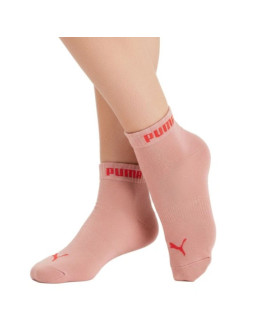 Puma skarpetki damskie 3-pak za kostkę bawełna róż/czerwony/biały 2