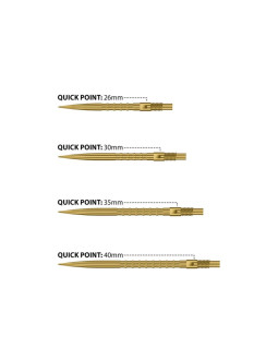 Końcówki stalowe ostre harrows quick point - hm grip gold 2
