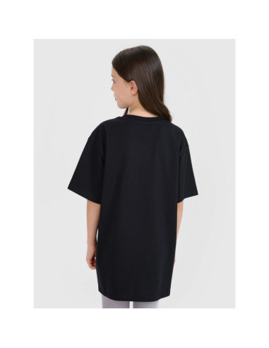 T-shirt oversize z nadrukiem dziewczęcy 4f fjrss25ttshf2646-20s