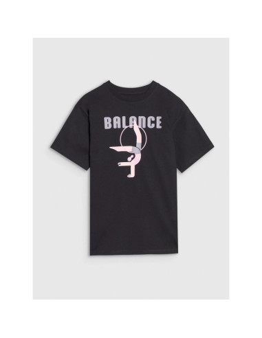 T-shirt oversize z nadrukiem dziewczęcy 4f fjrss25ttshf2646-20s