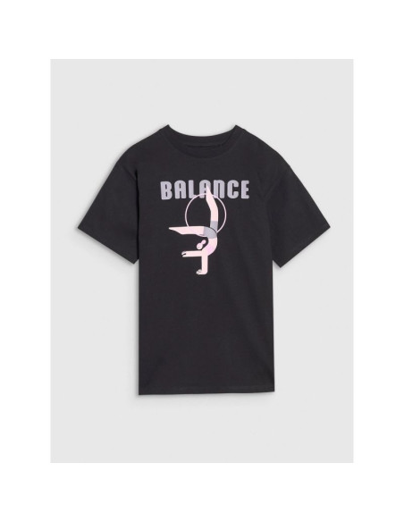 T-shirt oversize z nadrukiem dziewczęcy 4f fjrss25ttshf2646-20s