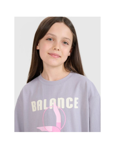 T-shirt oversize z nadrukiem dziewczęcy 4f 4fjrss25ttshf2646-25s