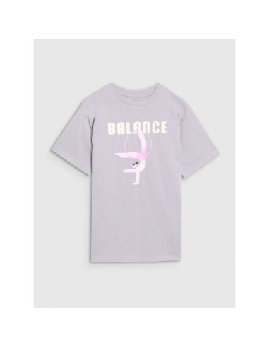 T-shirt oversize z nadrukiem dziewczęcy 4f 4fjrss25ttshf2646-25s