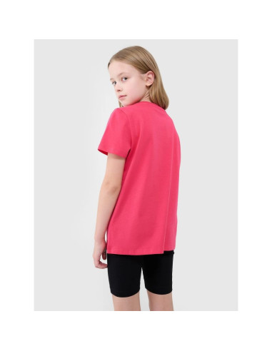 T-shirt regular z nadrukiem dziewczęcy 4f 4fjwss25ttshf2176-55s