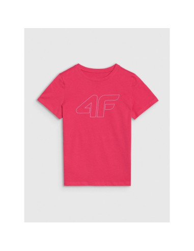 T-shirt regular z nadrukiem dziewczęcy 4f 4fjwss25ttshf2176-55s