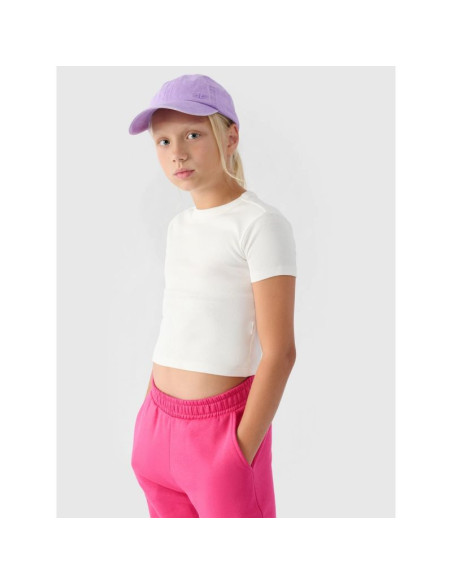 T-shirt gładki dziewczęcy 4f 4fjrss24ttshf2053-11s