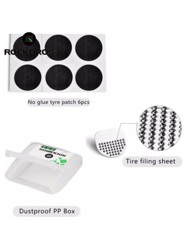 Zestaw naprawczy rockbros gj2001 do dętek rowerowych - półprzezroczysty
