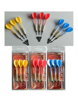 Rzutki lotki plastikowe dart 3szt bezpieczne best sporting - żółte