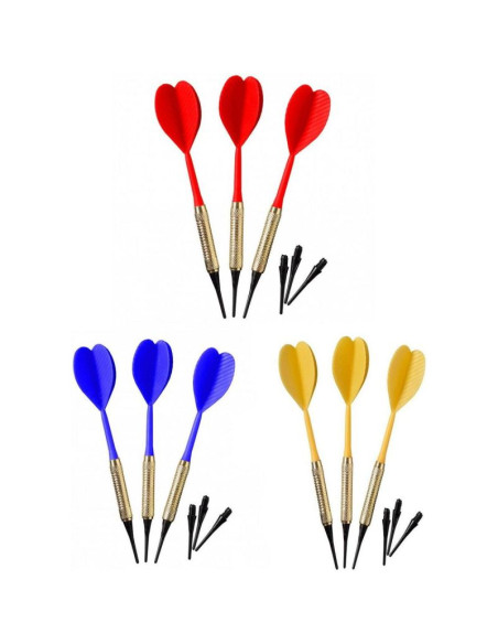 Rzutki lotki plastikowe dart 3szt bezpieczne best sporting - żółte