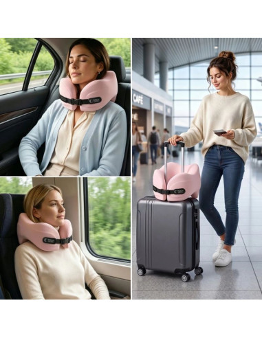 Poduszka podróżna tech-protect comfortrest - różowa