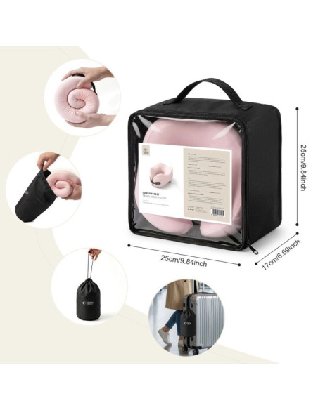Poduszka podróżna tech-protect comfortrest - różowa