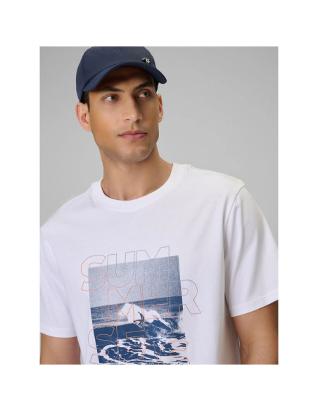 T-shirt regular z nadrukiem męski 4f 4fwss26ttshm2783-10s