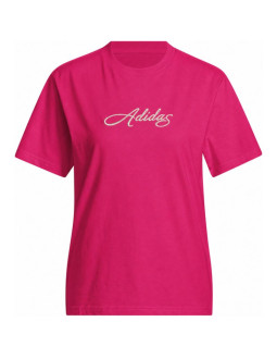 Koszulka damska adidas cursive wordmark graphic fuksja kt2611