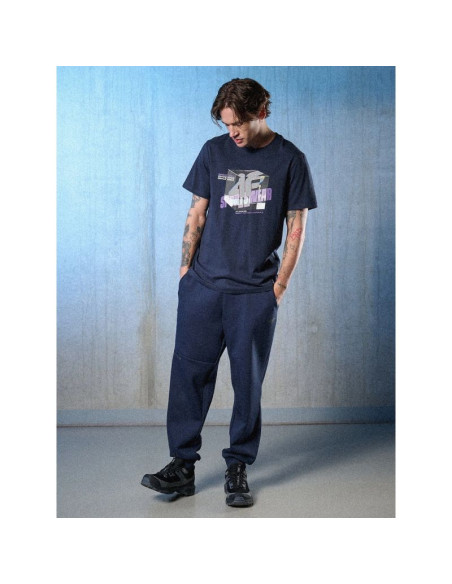 T-shirt regular z nadrukiem męski 4f 4frss26ttshm3657-31s