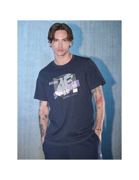 T-shirt regular z nadrukiem męski 4f 4frss26ttshm3657-31s