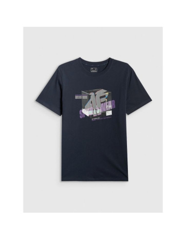 T-shirt regular z nadrukiem męski 4f 4frss26ttshm3657-31s