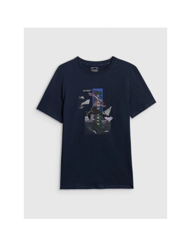 T-shirt regular z nadrukiem męski 4f 4frss26ttshm3659-31s