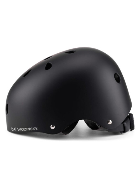Kask rowerowy bmx/hulajnoga wozinsky lekki 54-58 cm - czarny
