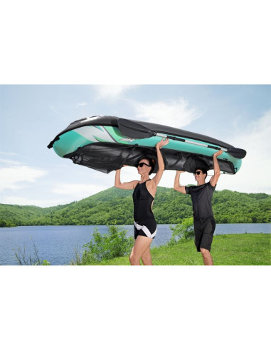 Bestway 65052 / 24 kajak sportowy 2 os. czarny, zielony, szary, miętowy kopolimer akrylonitrylo-butadieno-styrenowy (abs), nylon