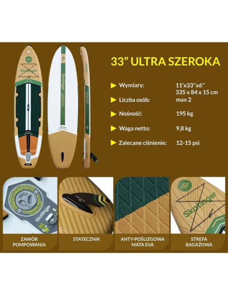 Deska sup skatinger peninsula trojan horse 335x84x15 touring