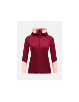 Bluza z kapturem damska peak performance rider essentials zip hood - vertical zenith/peach fuzz rozmiar: m