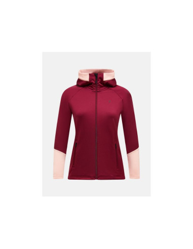 Bluza z kapturem damska peak performance rider essentials zip hood - vertical zenith/peach fuzz rozmiar: m