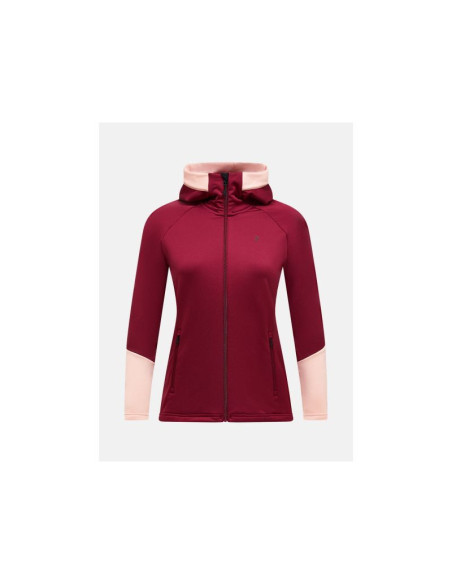 Bluza z kapturem damska peak performance rider essentials zip hood - vertical zenith/peach fuzz rozmiar: m