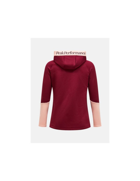 Bluza z kapturem damska peak performance rider essentials zip hood - vertical zenith/peach fuzz rozmiar: m