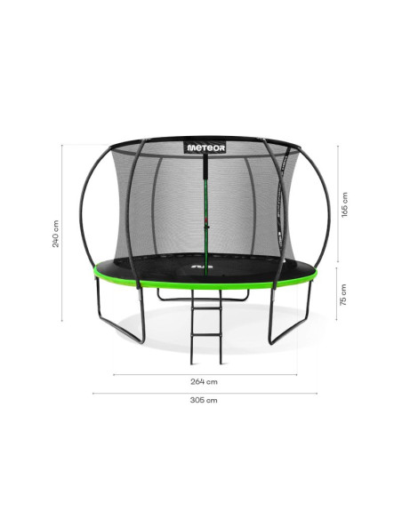 Trampolina meteor trp-10ft 305 cm zielony