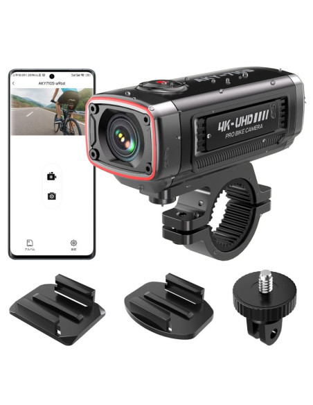 Kamera sportowa akeeyo aky-710s wideorejestrator 4k na kierownicę motocykl - czarna