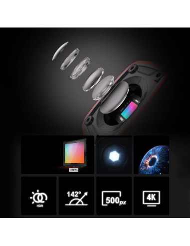 Kamera sportowa akeeyo aky-710s wideorejestrator 4k na kierownicę motocykl - czarna