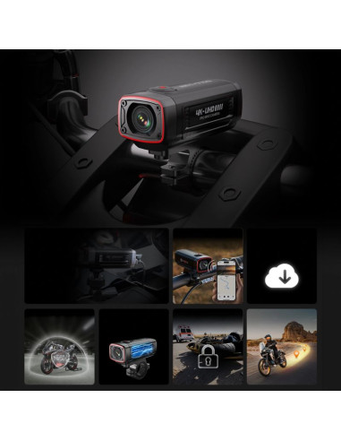 Kamera sportowa akeeyo aky-710s wideorejestrator 4k na kierownicę motocykl - czarna