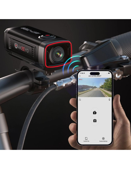 Kamera sportowa akeeyo aky-710s wideorejestrator 4k na kierownicę motocykl - czarna