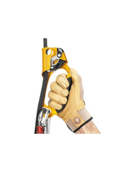 Przyrząd zaciskowy petzl ascension prawy czarno-żółty