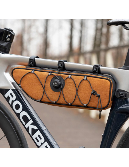Torba pod ramę 2l rockbros tl003 road to sky wodoodporna – pomarańczowa