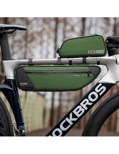 Torba pod ramę 2l rockbros tl003 road to sky wodoodporna – zielona