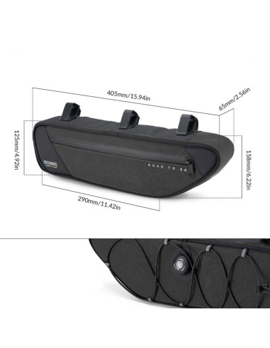 Torba pod ramę 2l rockbros tl003 road to sky wodoodporna – czarna