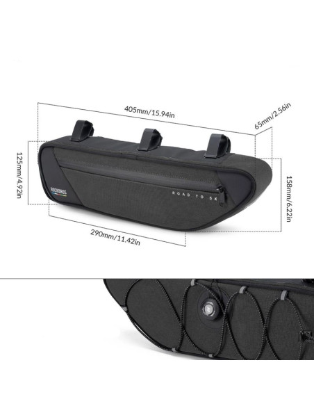 Torba pod ramę 2l rockbros tl003 road to sky wodoodporna – czarna